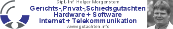 Logo-Banner www.gutachten.info: EDV-Gutachten, EDV-Sachverständiger, EDV-Gutachter